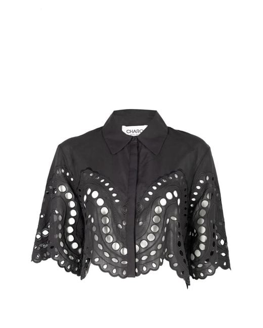 Charo Ruiz Black Storm Cut-Out Storm Blouse