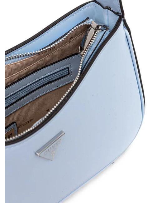 Guess Blue Logo-Plaque Shoulder Bag