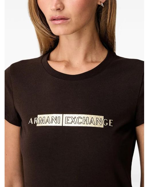 ARMANI EXCHANGE Black Logo-Print Short-Sleeve T-Shirt