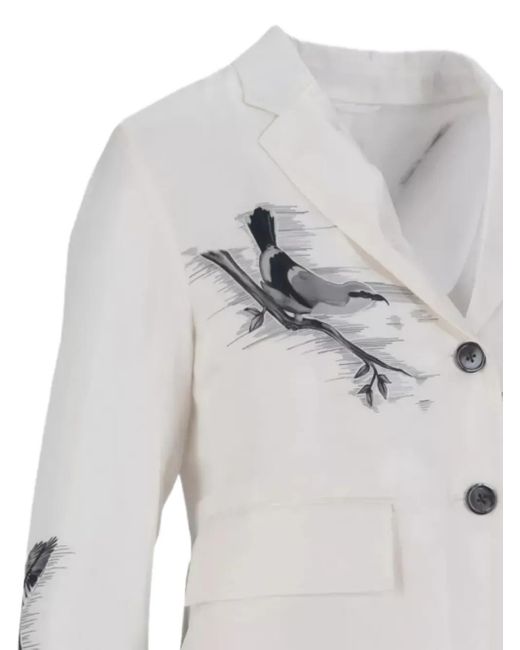 Thom Browne Gray Bird Print Jacket