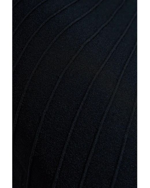 Cult Gaia Blue Plissé Asymmetric Midi Skirt