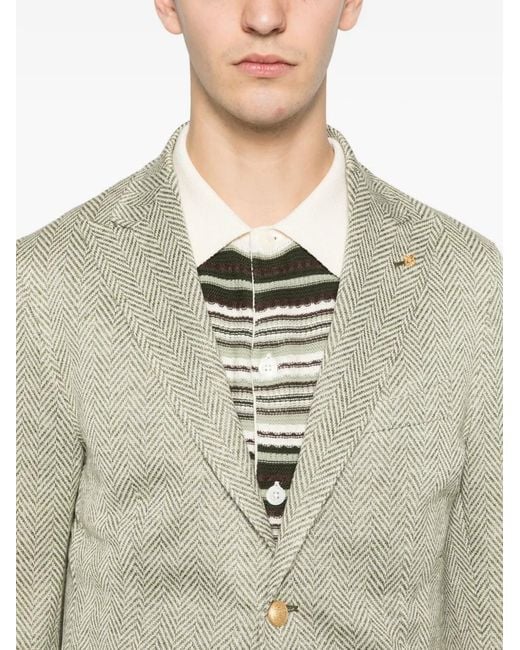 Tagliatore Herringbone-Pattern Jacket in Green für Herren