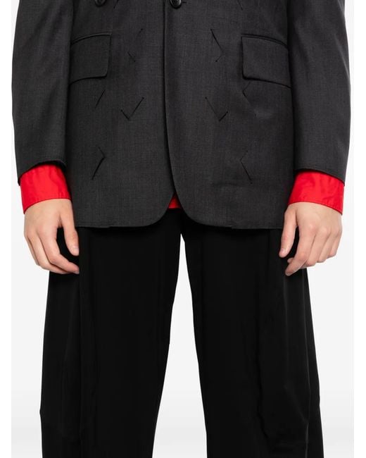 CROQUIS Black Tapered Drawstring Trousers for men