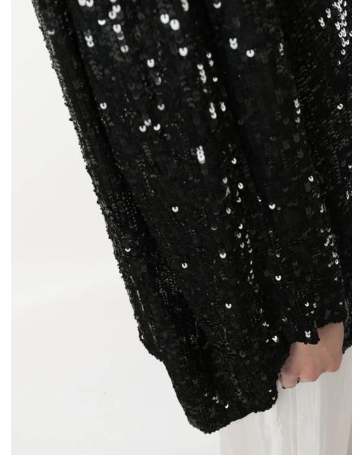 P.A.R.O.S.H. Black Long-Sleeve Sequin Blouse