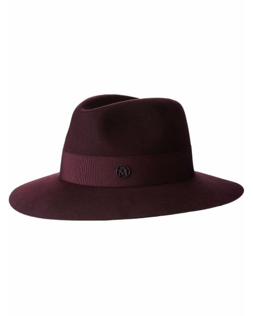 Maison Michel Red Henrietta Felt Fedora Hat