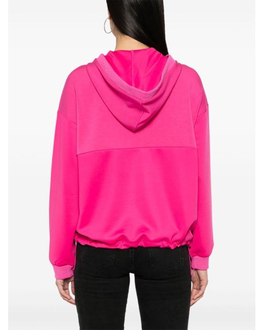 Sudadera con capucha y logo de strass Liu Jo de color Pink