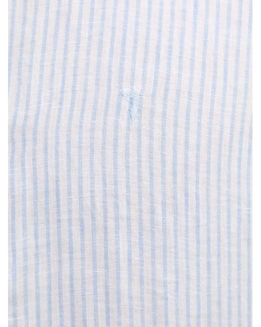 Trussardi White Striped Linen Shirt for men