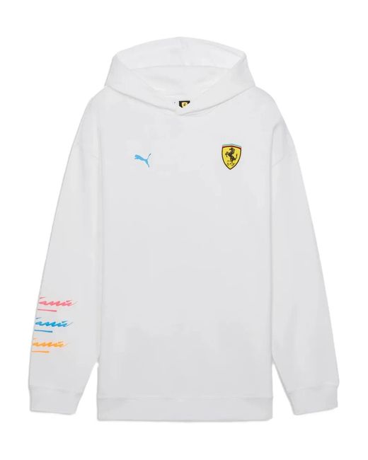 PUMA White X Scuderia Ferrari Special Edition Graphic Hoodie for men