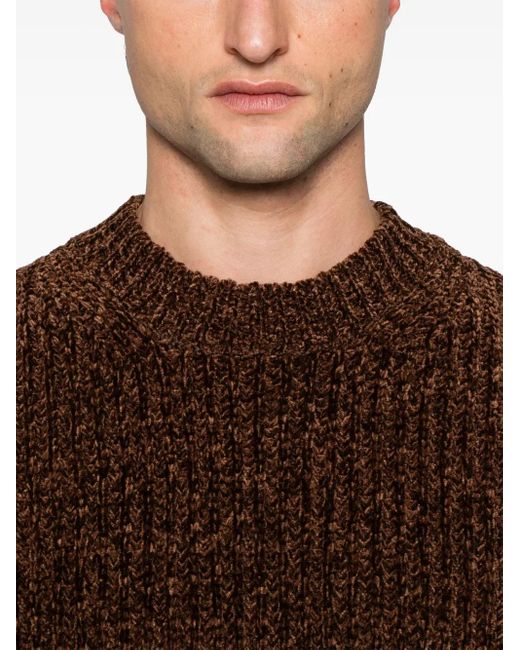 Junya Watanabe Brown Chenille Sweater for men