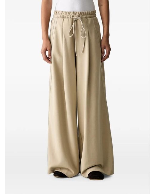 Adidas Natural Drawstring Wide-Leg Track Pants