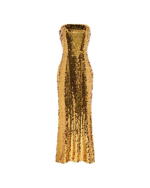 Simon Miller Metallic Sculpty Strapless Sequin-Embellished Dress
