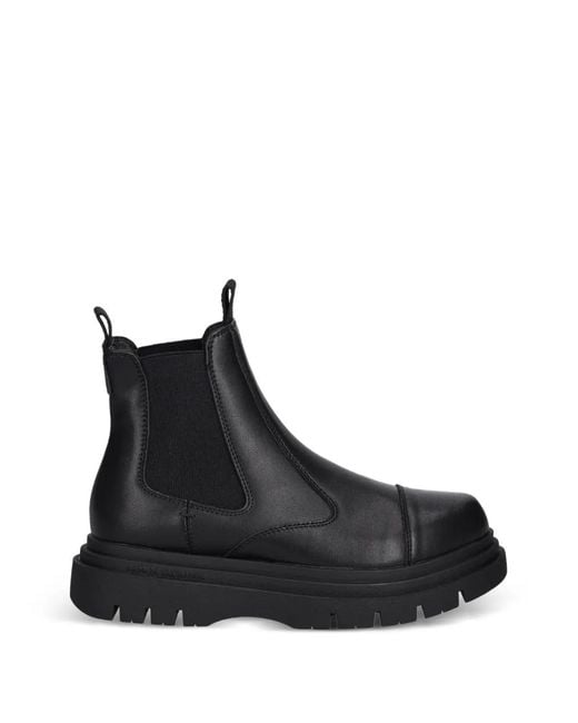 ARMANI EXCHANGE Black Beatles Elasticated Pull-Tab Boots for men