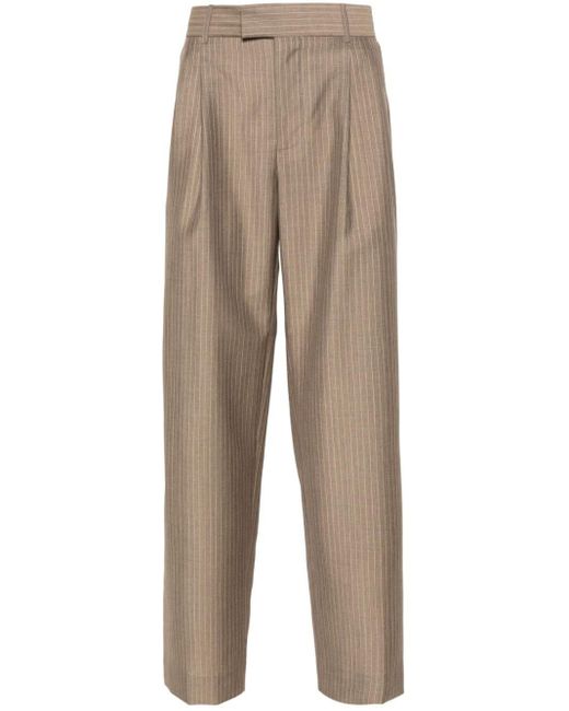 Drole de Monsieur Natural Pinstriped Mid-rise Tailored Trousers for men