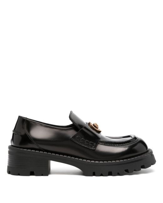 Versace Leren Loafers in het Black
