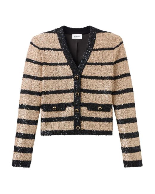 Veste Rayée À Sequins St. John en coloris Black