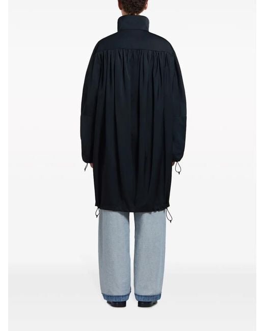 Marni Blue Raglan-Sleeve Zip-Up Coat