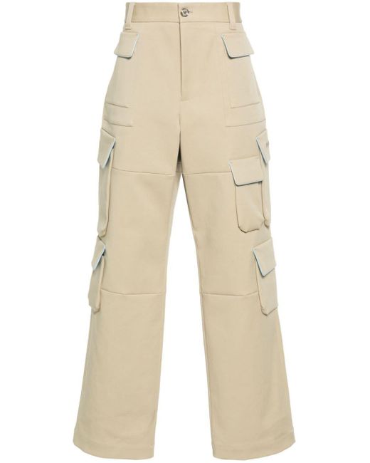 Versace Natural Logo-embroidered Cargo Pants for men