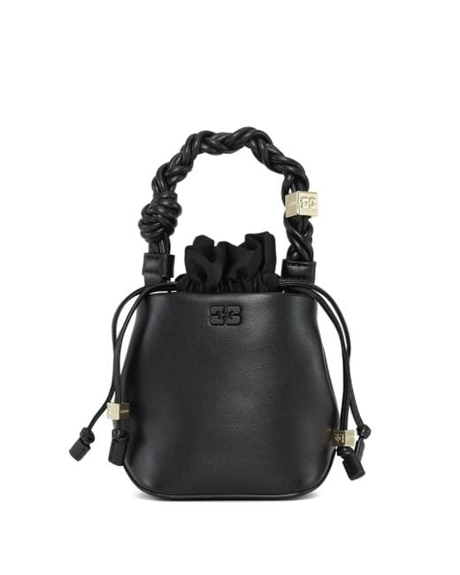 Ganni Bou Kleine Bucket-Tas in het Black