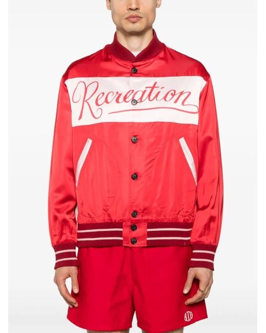Bode Red Postcard Rally Jacket for men