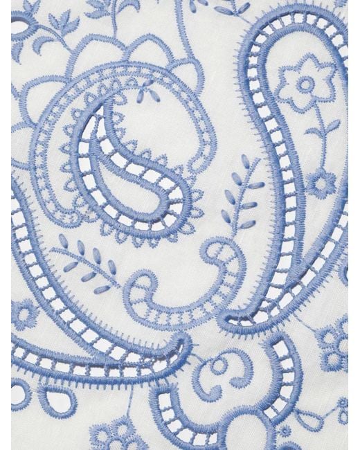 Self-Portrait White Paisley-Embroidered Maxi Skirt