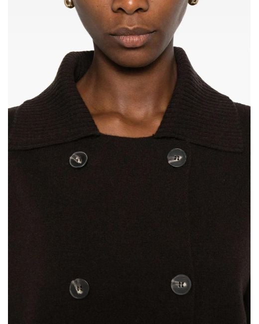 Cardigan Doppiopetto Con Tasca Applicata di Alpha Studio in Black