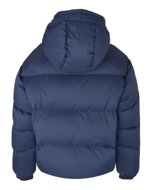 MSGM Blue Hooded Down Jacket for men