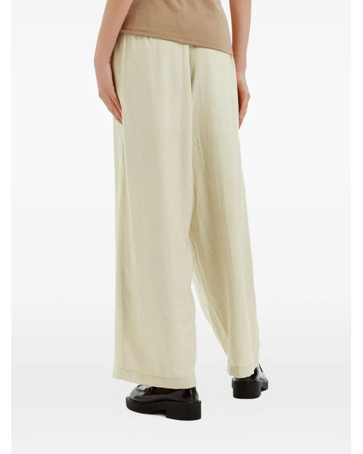B+ AB White Pleated Wide-Leg Trousers