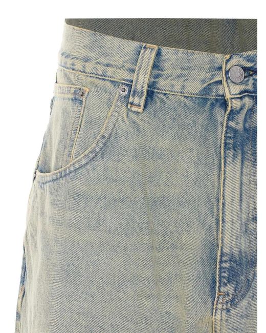 sunflower Blue Buttoned Denim Shorts for men