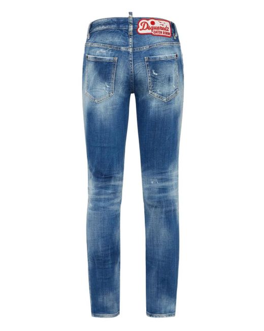 DSquared² Blue Distressed-Effect Jeans