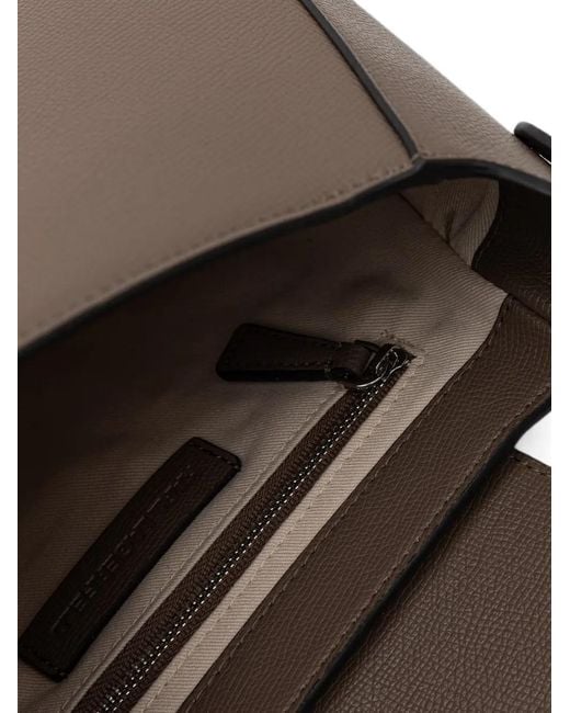 Karl Lagerfeld White Logo-Plaque Grained-Leather Shoulder Bag