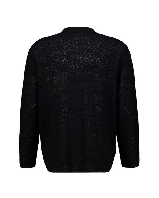 Commas Blue Collared Button-Front Cardigan for men