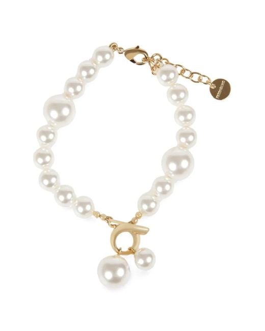 Ferragamo White Faux-Pearl Bracelet
