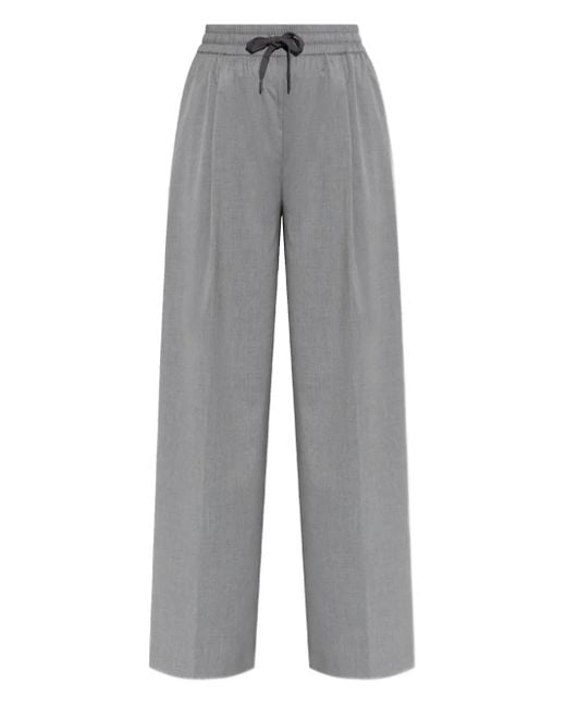 Samsøe & Samsøe Gray Bundfaltenhose Mit Weitem Bein