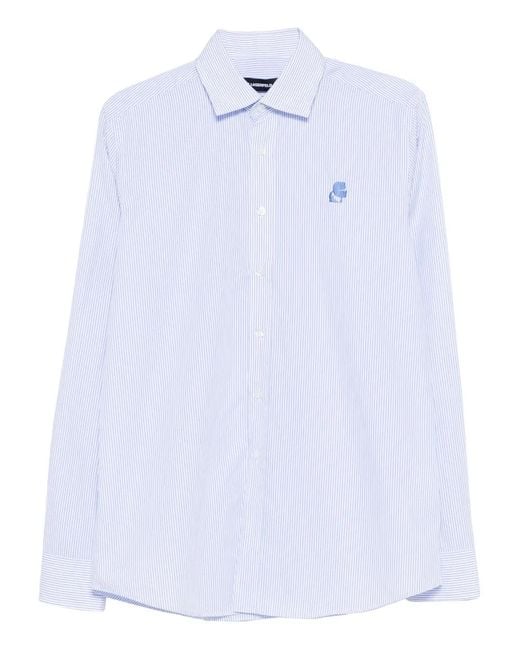 Karl Lagerfeld White Striped Shirt for men