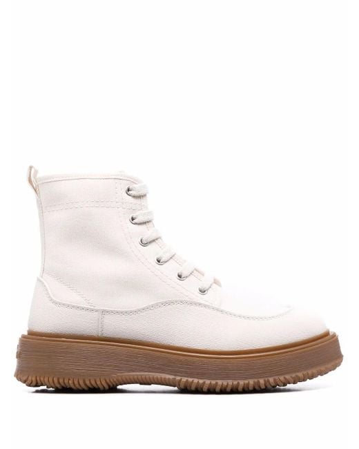 Hogan レースアップ レザーブーツ White