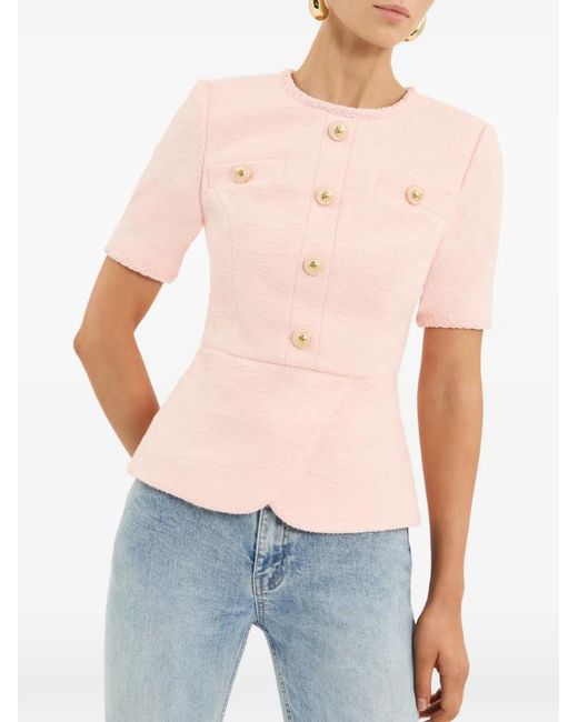 Rebecca Vallance Pink Elvie Peplum Top