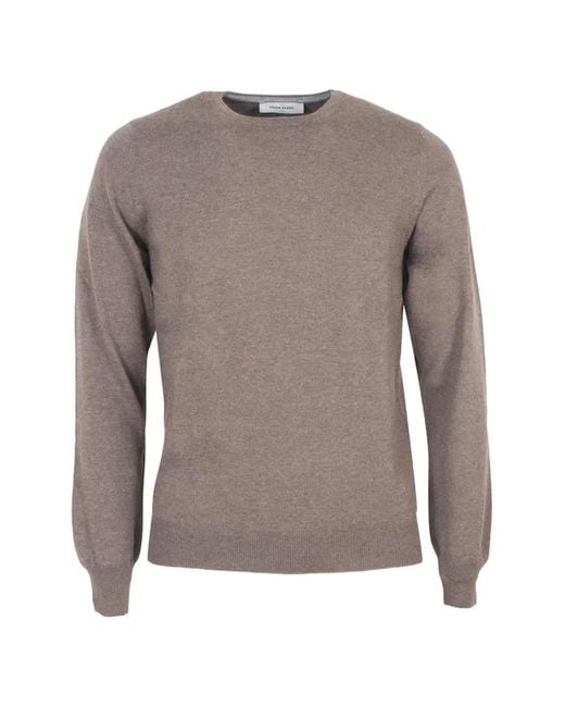 Gran Sasso Gray Collar Crew-Neck Sweater for men