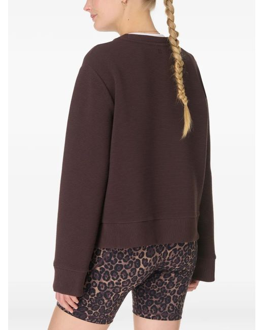Sweaty Betty Purple Peaceful Ribbed-Knit Sweatshirt