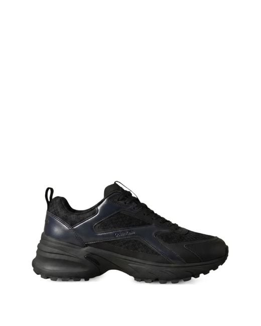 Calvin Klein Black Panelled Chunky-Sole Trainers for men