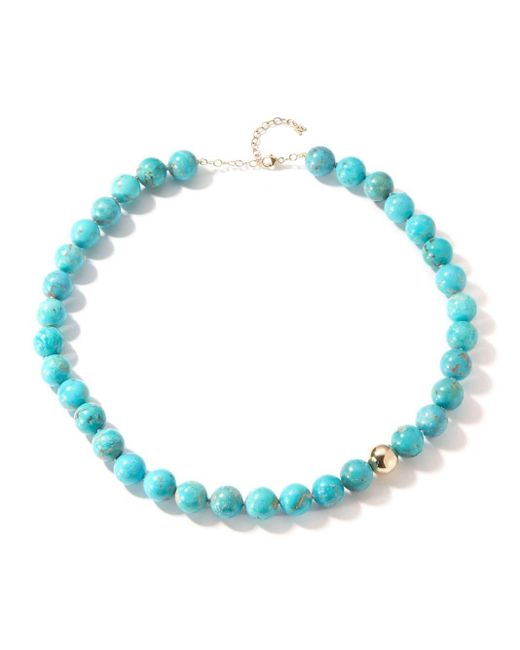 Mateo Blue 14kt Yellow Gold Turquoise Choker Necklace