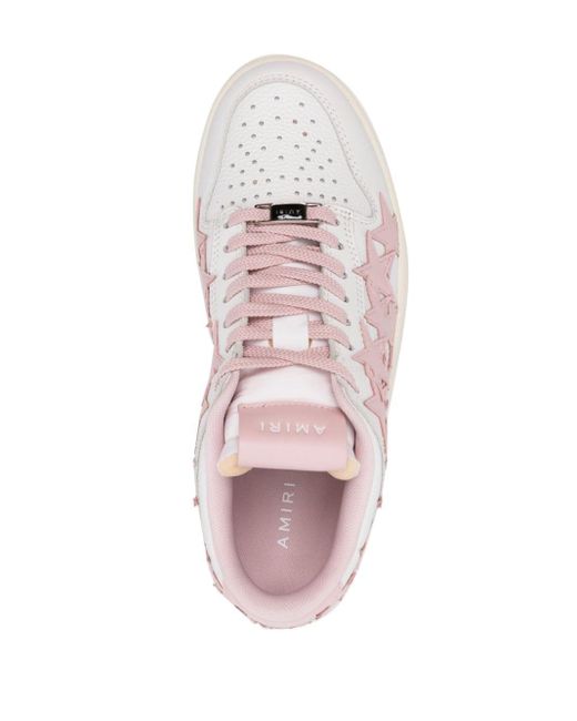 Amiri Pink Stars Leather Sneakers
