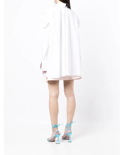 Maticevski White Ruched Oversized Shirt