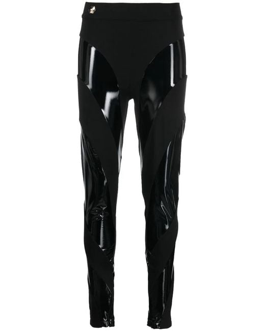 Philipp Plein Black Contrasting Panel Leggings