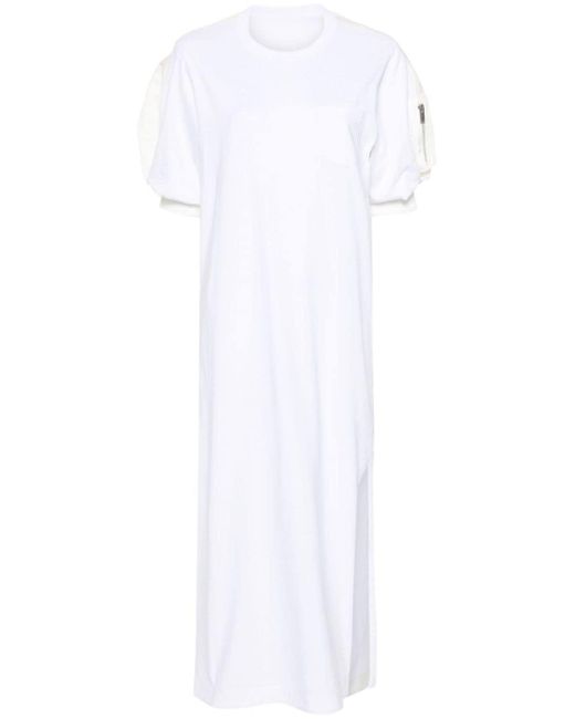 Panelled-design dress Sacai en coloris White