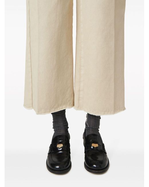 Miu Miu Natural Garment-Dyed Gabardine Pants