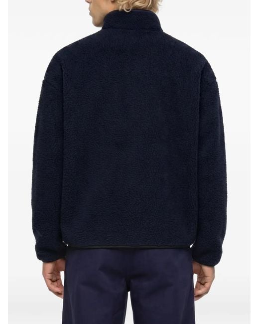 Karl Lagerfeld Blue Boxy Half-Zip Sweater for men
