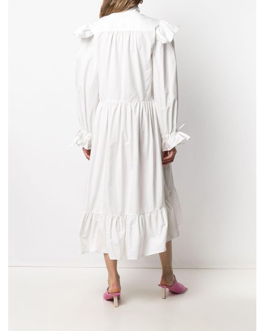 msgm white ruffle dress