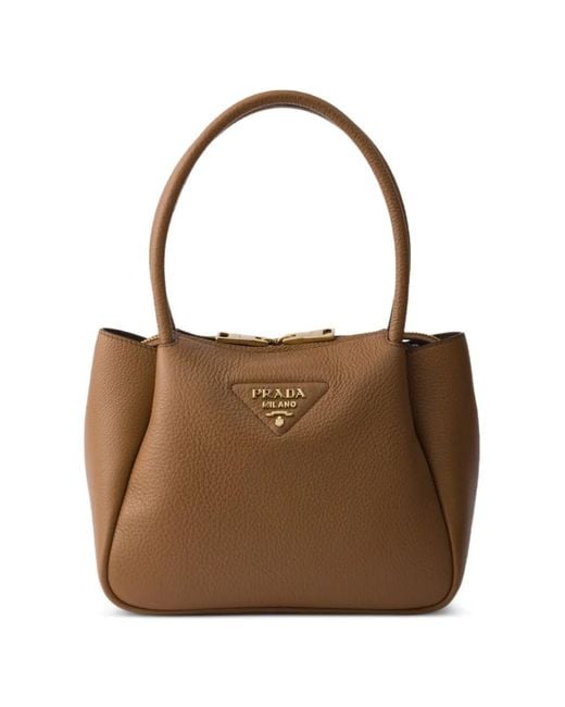 Prada Brown Liaison Small Leather Handbag