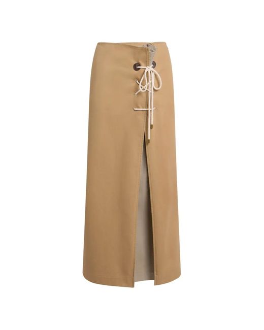 Moschino Natural Cotton Gabardine Skirt