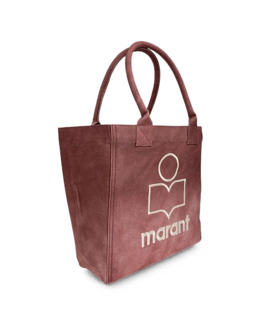 Isabel Marant Purple Small Yenky Logo-Embroidered Tote Bag